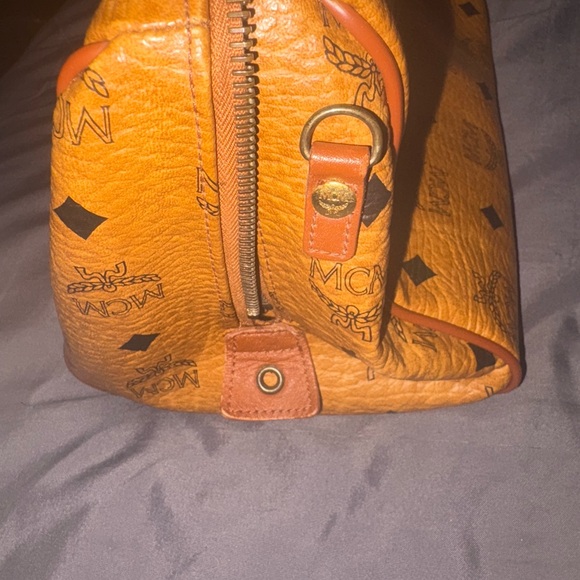 MCM Orange Leather Travel Bag